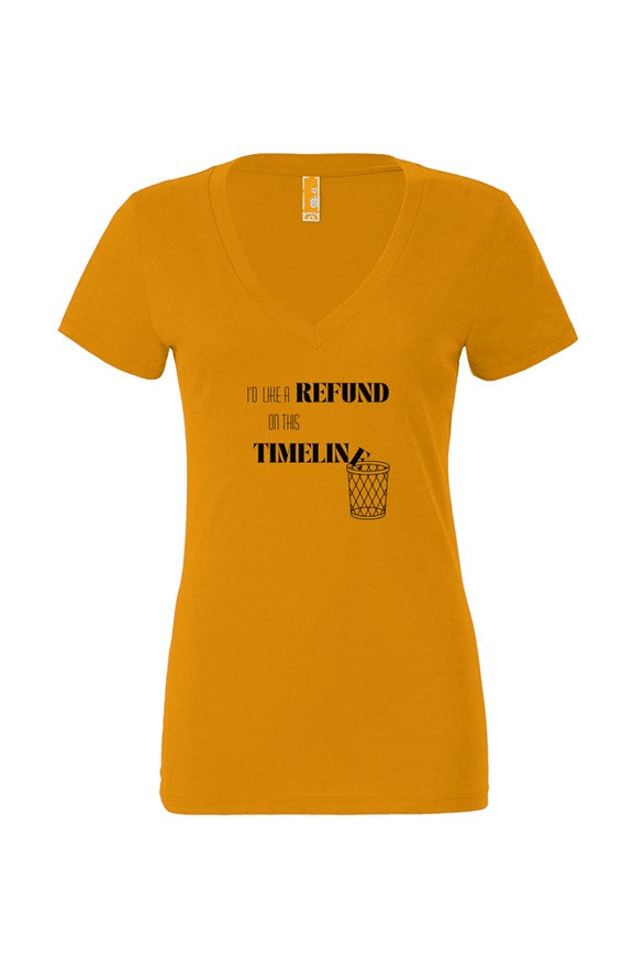 Women’s Jersey Deep V-Neck Tee - Timeline